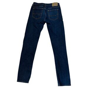 American Eagle Womens Dark Wash Flex Jeans Size 31x34 With Distressed Detail